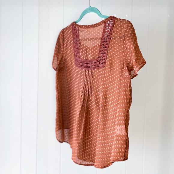 NEW! Anthropologie Swiss Dot Silk Blouse - Picture 6 of 8